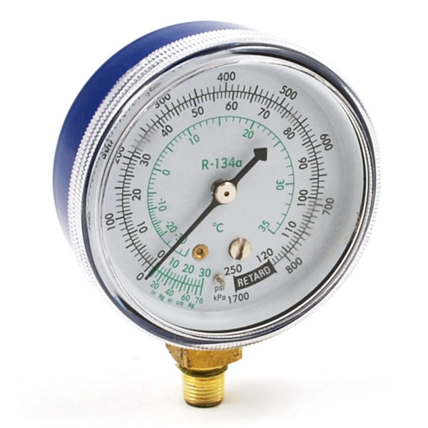 Reloj de Baja P/Manifold 134A 0-250 PSI  2 1/2¨ Weldtech