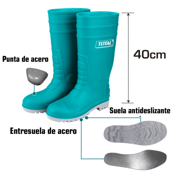 Botas de Hule punta y suela de Hierro