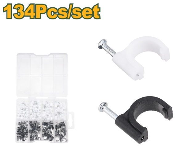 Juego de Grapas para Cables 134 Pzas