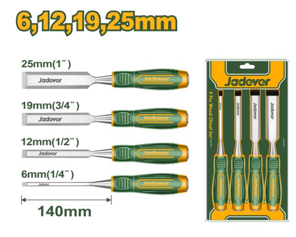 Juego de Cincel p/ Madera 140mm (4 piezas)