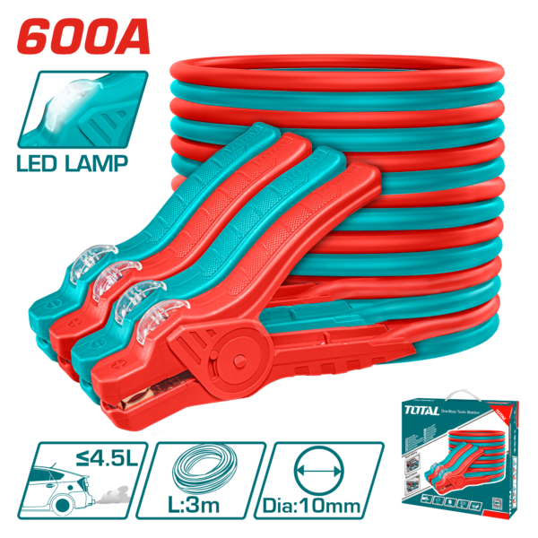 Cables Auxiliares 600 Amp 3 mt c/ Bombillo LED
