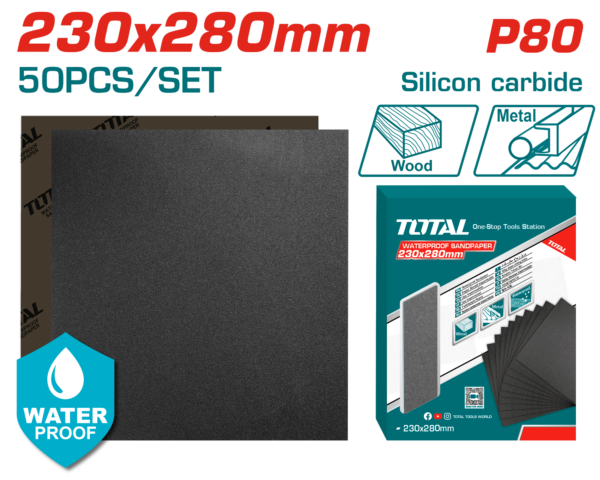 Juego de Lijas P80 230x280mm (50pcs)
