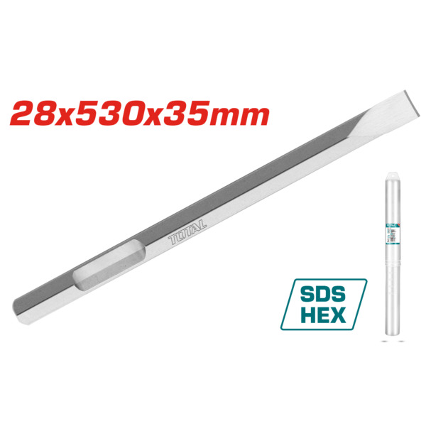 Cincel en Punta Plano 28x35x530mm p/  Demoledor TH220502