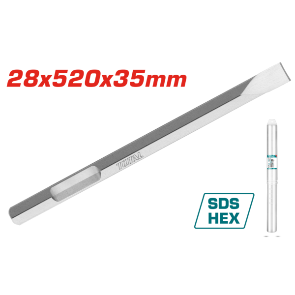 Cincel Plano Hex 28X35X520mm