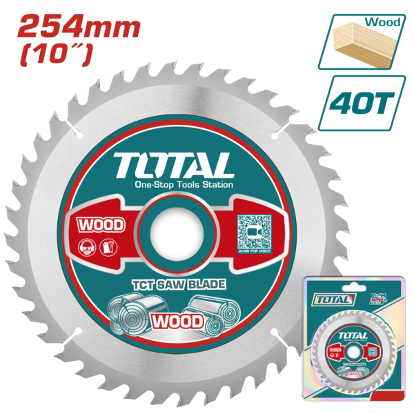 Disco de Corte Sierra p/ Madera dim 10" (254mm) 40T 30mm