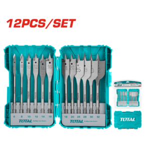 Juego de Brocas Planas para Madera 12 Pzas