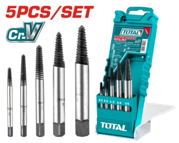 Juego de Extractor Tornillo Pernos Cortados 5pzas
