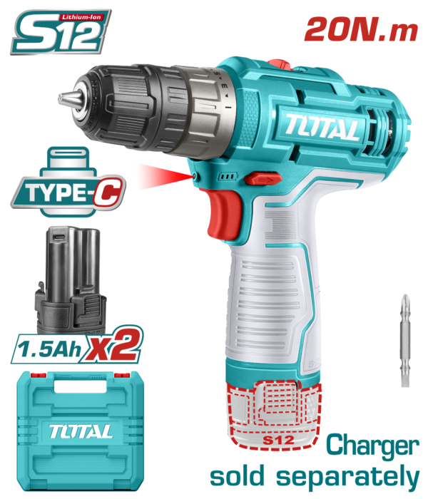 Taladro Inalámbrico 12V 20Nm 1500rpm