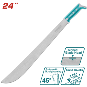 Machete Recto 24" con Empuñadura Ergónomica Anti-deslizante