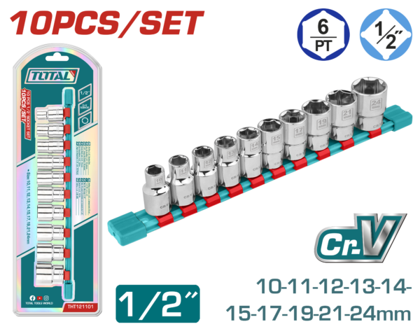 Juego de Dados de 1/2" 10 piezas