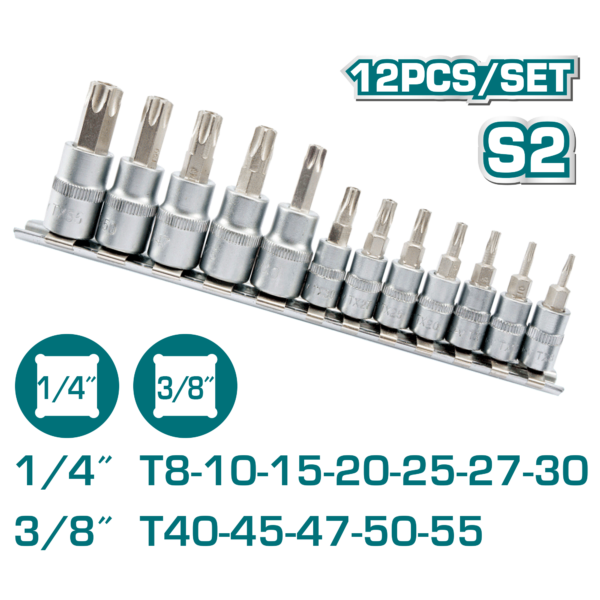 Juegos de Dados de Punta de Torx 12 Piezas
