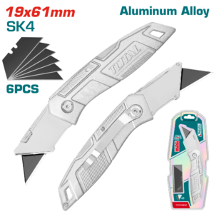 Exacto Plegable con Mango de Aluminio, Cuchillas de 61x19mm