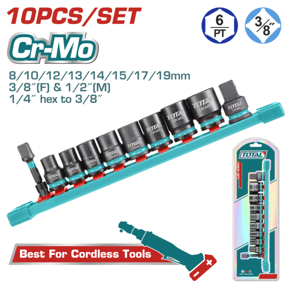 Juego de Dados de Impacto 10 pzas 3/8"