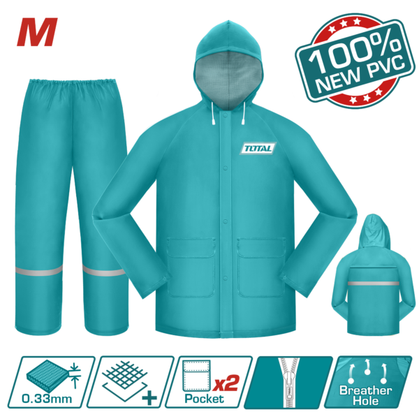 Pantalon y Poncho Impermeable con orificios de ventilación  Talla M