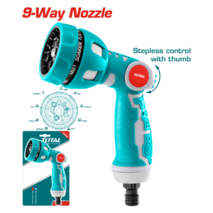 Pistola de Riego para Manguera de Agua de 3/4" Ajustable a 9 Vias