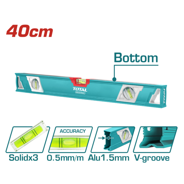 Nivel de Burbuja 40 cm  2 Aguas Grosor 1.5mm