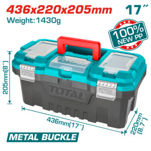 Caja de Herramientas Plastica 436x220x205mm con Hebilla de Metal