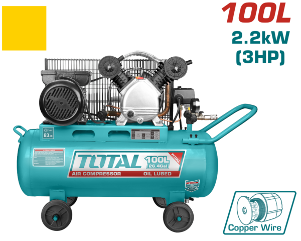 Compresor de aire 110V , 60 HZ, 2.2KW (3HP) 950 rpm, cap: 100L