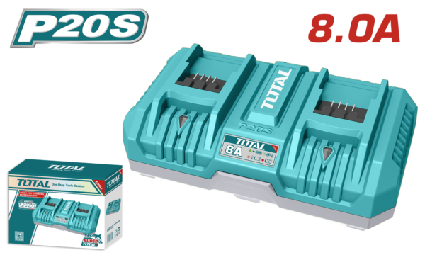 Cargador Rapido para Bateria de Litio de 2 Puertos 20V