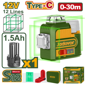 Nivel láser Inalámbrico 12V 3D 0~30 m Verde