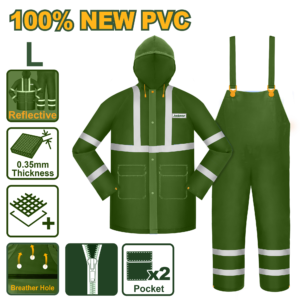 Pantalon y Poncho Impermeable c/Cinta Reflectiva  Talla L