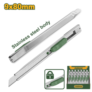 Exacto Metalico 14cm con Cuchillas de 9x80mm con Bloqueo Automatico