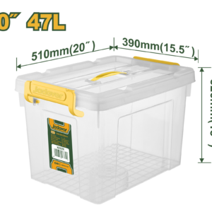 Contenedor Plastico Transparente 20" 47L 510mmx390mm