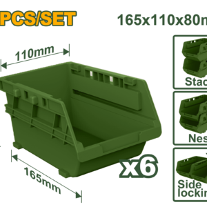 Juego de Cajas Apilables 165x110x80mm 6pzas
