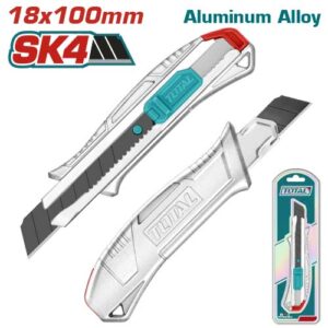 Exacto a Presion de 18mm x 100mm, long 152mm, con Autobloqueo y Pulsador Plano